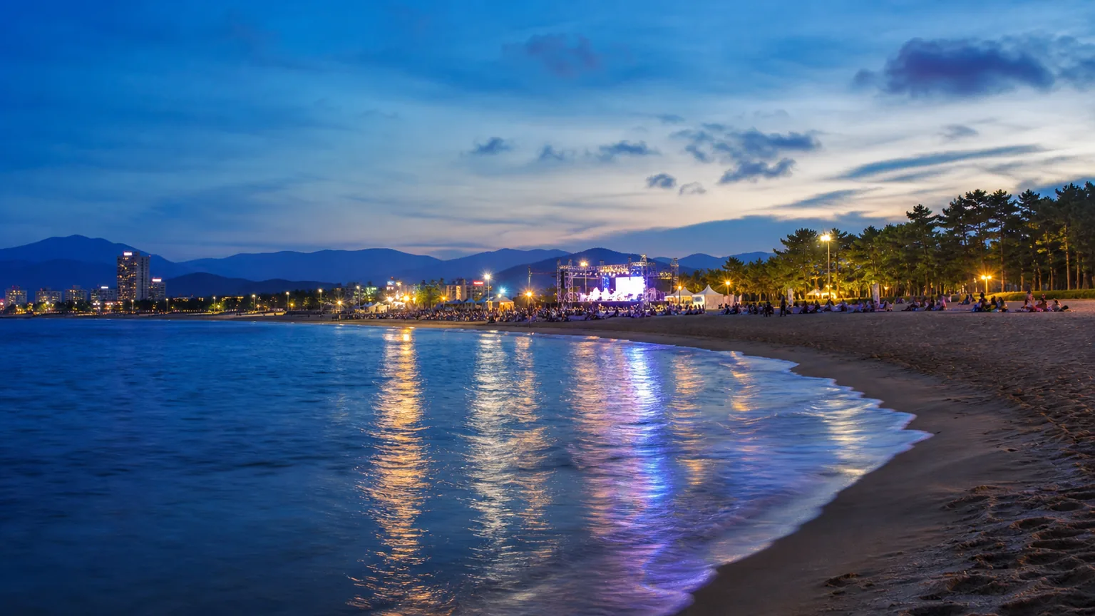 Summer evening at an East Coast beach in Sokcho, Korea